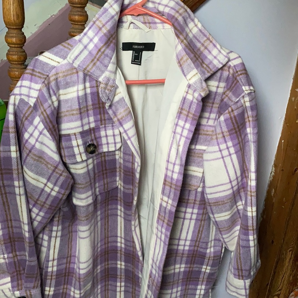 Shacket purple flannel